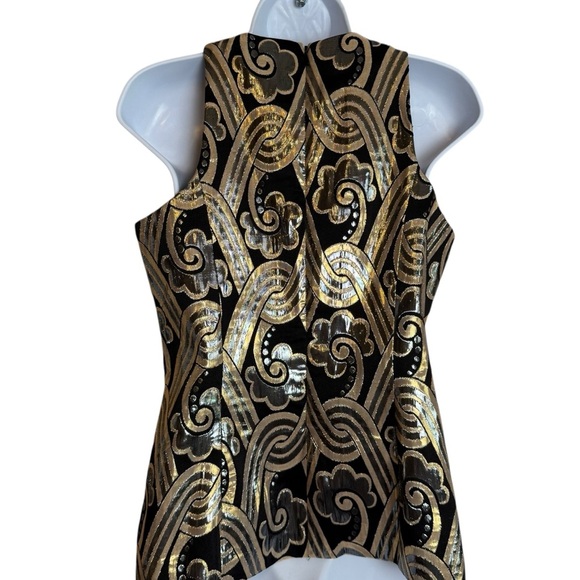 LILLY PULITZER Embellished Tropic Top Metallic Brocade Size 6 Rhinestones EUC - Picture 4 of 10